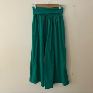 VTG French Navy Women’s Sz. S Kelly Green Gaucho Wide Leg Cotton Pants Italian